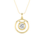 1 CT taurus zodiac round lab grown diamond pendant in 14K Yellow Gold