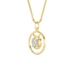 1 CT taurus zodiac round lab grown diamond pendant in 14K Yellow Gold