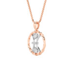 0.5 CT pisces zodiac round lab grown diamond pendant in 14K Two-Tone Gold (Rose & White)