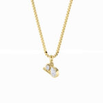 1 CT zodiac charm and pear bezel lab grown diamond pendant in 14K Yellow Gold
