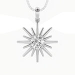 1.5 CT astralis sunburst round lab grown diamond pendant in 14K white gold
