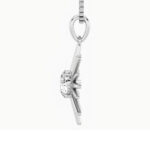 1.5 CT astralis sunburst round lab grown diamond pendant in 14K white gold