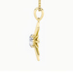 1.5 CT astralis sunburst round lab grown diamond pendant in 14K yellow gold