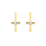 0.50ct Lab Grown Emerald Cut Diamond Cross Earrings in 14K Yellow Gold