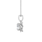 2 CT round bezel swirl solitaire lab grown diamond pendant in 14K White Gold