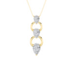 2 CT pear link drop lab grown diamond pendant in 14K Yellow Gold