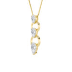 2 CT pear link drop lab grown diamond pendant in 14K Yellow Gold