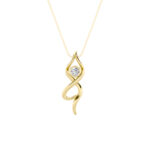0.2 CT round swirl drop lab grown diamond pendant in 14K Yellow Gold
