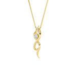 0.2 CT round swirl drop lab grown diamond pendant in 14K Yellow Gold