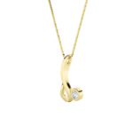 0.25 CT round wave hook lab grown diamond pendant in 14K Yellow Gold