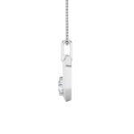 0.25 CT round hexagon frame lab grown diamond pendant in 14K White Gold