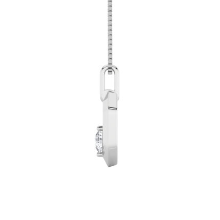 0.25 CT round hexagon frame lab grown diamond pendant in 14K White Gold
