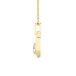 0.25 CT round hexagon frame lab grown diamond pendant in 14K Yellow Gold