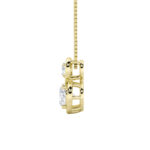 1 CT oval and round bezel duo lab grown diamond pendant in 14K Yellow Gold