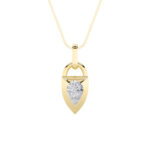 0.5 CT pear arrowhead lab grown diamond pendant in 14K Yellow Gold