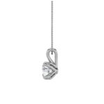 2 CT round solitaire lab grown diamond pendant in 14K White Gold