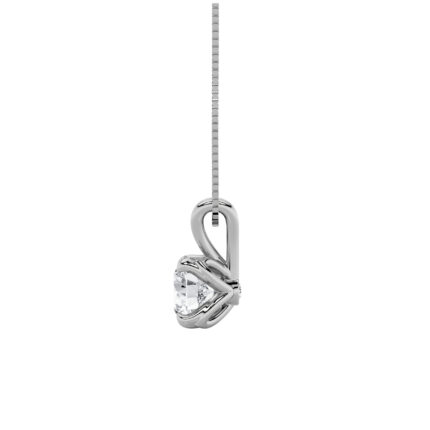 2 CT round solitaire lab grown diamond pendant in 14K White Gold