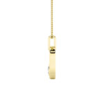 0.25 CT round oval link lab grown diamond pendant in 14K Yellow Gold