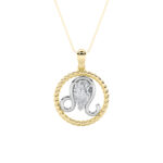 1 CT leo zodiac pear lab grown diamond pendant in 14K Two-Tone Gold (Yellow & White)