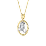1 CT leo zodiac pear lab grown diamond pendant in 14K Two-Tone Gold (Yellow & White)