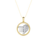 1 CT virgo zodiac pear lab grown diamond pendant in 14K Two-Tone Gold (Yellow & White)