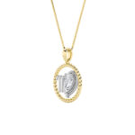 1 CT virgo zodiac pear lab grown diamond pendant in 14K Two-Tone Gold (Yellow & White)