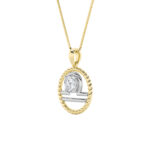 1 CT libra zodiac round lab grown diamond pendant in 14K Two-Tone Gold (Yellow & White)