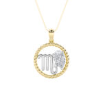 1 CT scorpio zodiac pear lab grown diamond pendant in 14K Two-Tone Gold (Yellow & White)