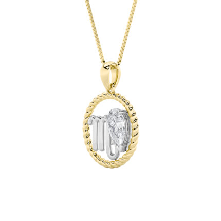 1 CT scorpio zodiac pear lab grown diamond pendant in 14K Two-Tone Gold (Yellow & White)