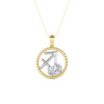 1 CT sagittarius zodiac oval lab grown diamond pendant in 14K Two-Tone Gold (Yellow & White)
