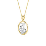 1 CT sagittarius zodiac oval lab grown diamond pendant in 14K Two-Tone Gold (Yellow & White)