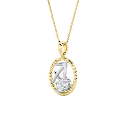 1 CT sagittarius zodiac oval lab grown diamond pendant in 14K Two-Tone Gold (Yellow & White)