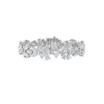 20 CT pear flower cluster lab grown diamond tennis bracelet in 14K white gold