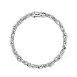 20 CT pear flower cluster lab grown diamond tennis bracelet in 14K white gold