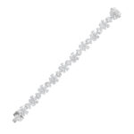 20 CT pear flower cluster lab grown diamond tennis bracelet in 14K white gold