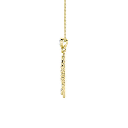 2 CT round scatter circle lab grown diamond pendant in 14K Yellow Gold