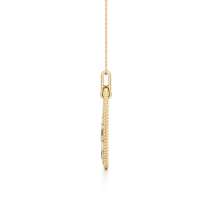 2 CT concentric circle emerald cut lab grown diamond pendant in 14K Yellow Gold