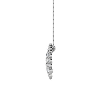 2 CT round pave disc lab grown diamond pendant in 14K White Gold