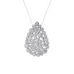 2.5 CT bezel bubble teardrop round lab grown diamond pendant in 14K White Gold