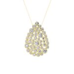 2.5 CT bezel bubble teardrop round lab grown diamond pendant in 14K Yellow Gold