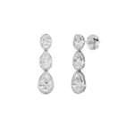 5ct Lab Grown Oval & Pear Bezel Diamond Drop Earrings in 14K White Gold