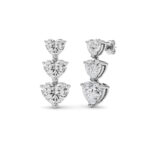 16ct Lab Grown Heart Diamond Drop Earrings in 14K White Gold