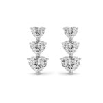 16ct Lab Grown Heart Diamond Drop Earrings in 14K White Gold