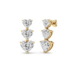 16ct Lab Grown Heart Diamond Drop Earrings in 14K Yellow Gold