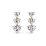 16ct Lab Grown Heart Diamond Drop Earrings in 14K Yellow Gold