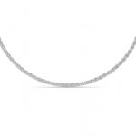 oval line lab grown diamond tennis necklace in 14K White Gold