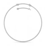 oval line lab grown diamond tennis necklace in 14K White Gold