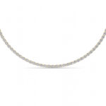 oval line lab grown diamond tennis necklace in 14K Yellow Gold