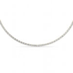 emerald cut line lab grown diamond tennis necklace in 14K Yellow Gold