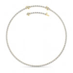 oval line lab grown diamond tennis necklace in 14K Yellow Gold